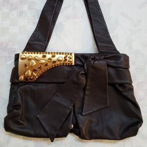 Renato Angi Brown Shoulder Bag Genuine Leather